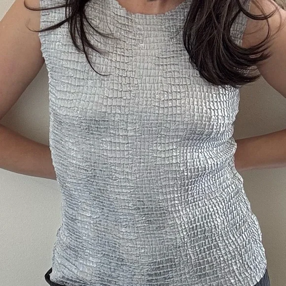 Vintage Silver Grey Ruched Tank Top - Picture 10 of 10